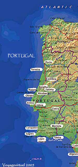 Carte du Portugal