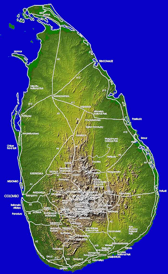 sri lanka map