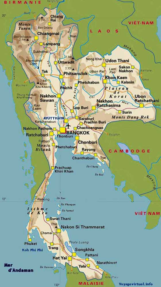 carte de la thailande