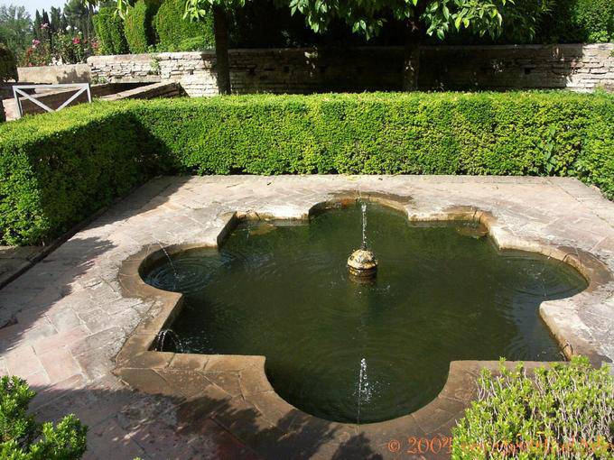 Fontaine Jardines Bajos, Alhambra Generalife Grenade - Espagne, Andalousie