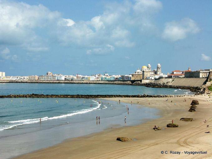 Vue panoramique sur les plages, Cadix - Espagne