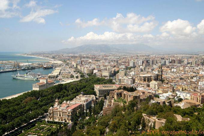 Panorama sur la ville de Malaga - Espagne, Andalousie