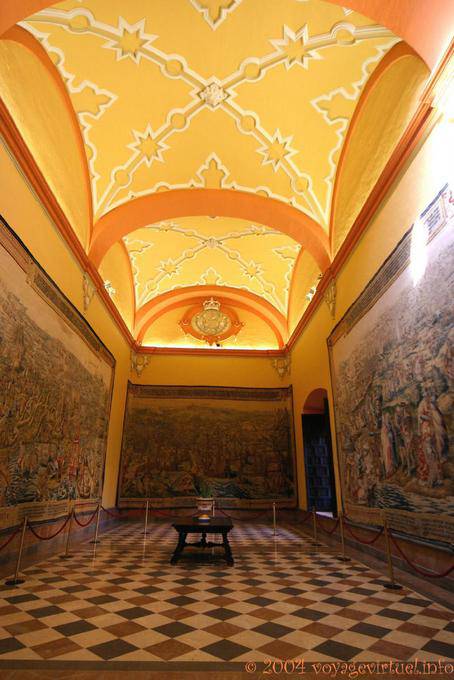 Salon des tapisseries (Sala de los tapices), Palacio Gótico, Alcazar de Séville - Espagne