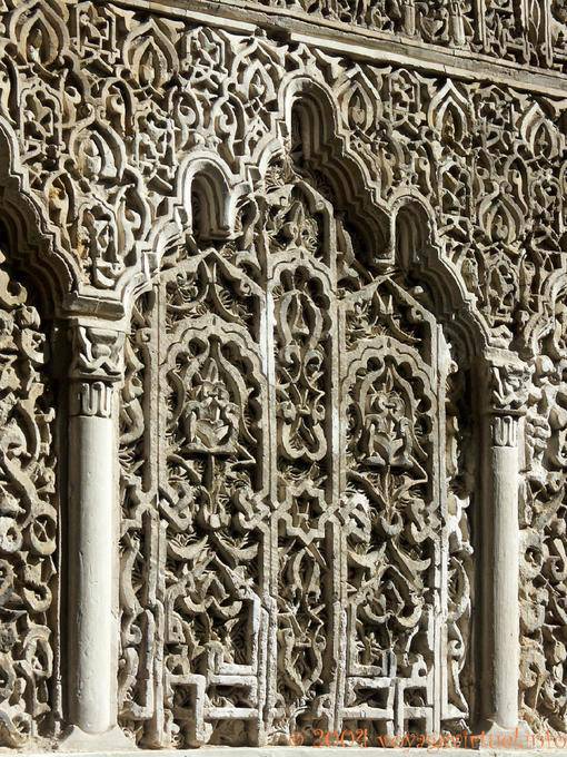 Mur de la cour des jeunes filles, détail, Alcazar de Sevilla - Espagne