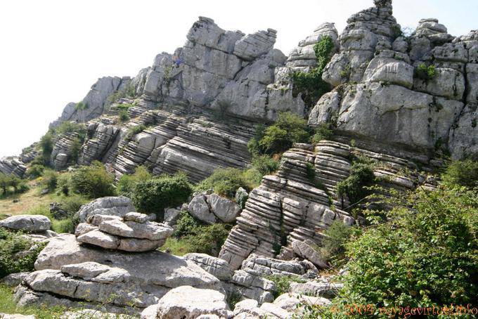 Horizontalité des strates de la roche, Torcal de Antequera - Espagne