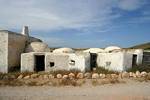 Groupe de maisons basses traditionnelles, Cabo De Gata, Espagne.