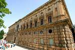Façade du palace, Alhambra Palais Charles Quint, Espagne.