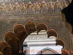 Détail architecture islamique sur arc polylobé, Mezquita Cordoue, Espagne.
