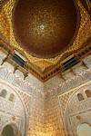 Dôme Salon de Embajadores, Alcazar de Séville, Espagne.