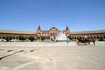 Panoramique sur la plaza de Espana, Séville, Espagne.