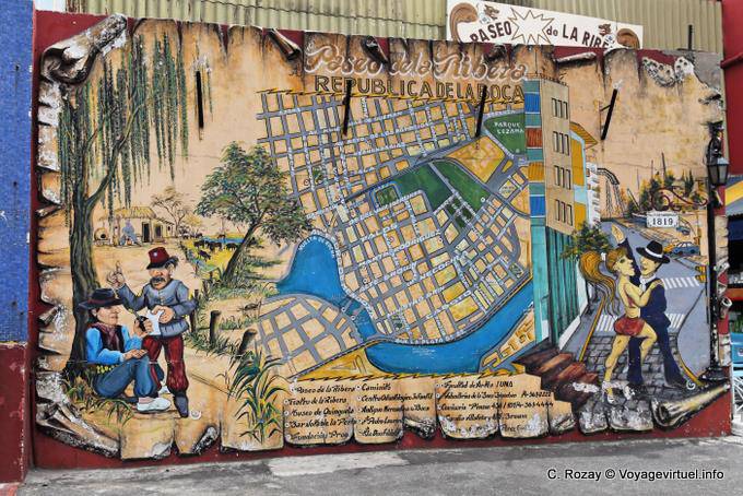 Murales de la Republica de la Boca, La Boca, Av Don Pedro de Mendoza, Buenos Aires - Argentine