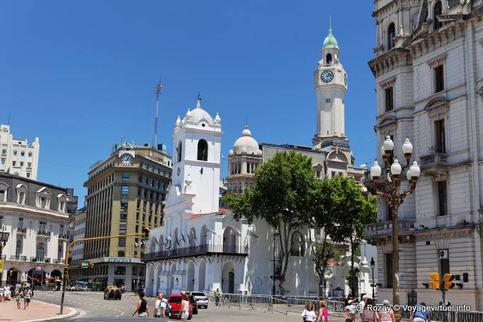 le Cabildo vu de la Place de Mai, Plaza de Mayo, Buenos Aires - Argentine