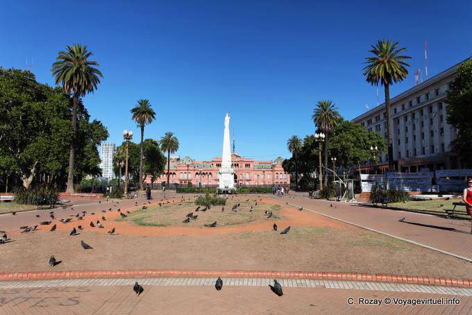 Panoramique de la Place de Mai, Plaza de Mayo Casa Rosada, Buenos Aires - Argentine