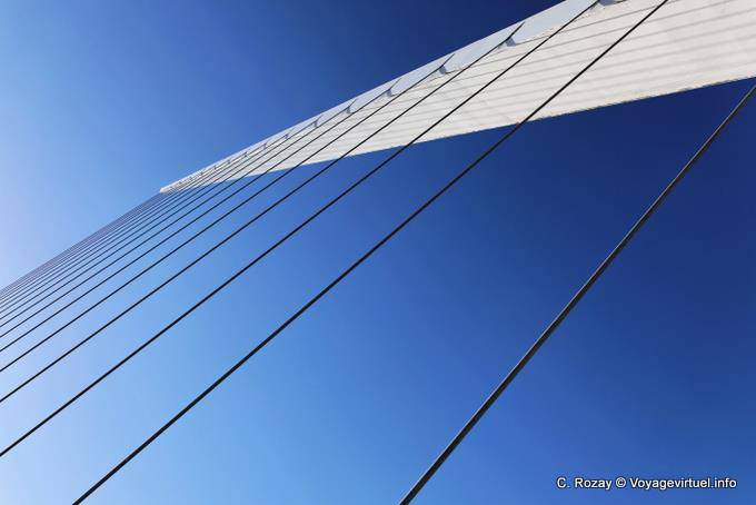 Haubans du pont de la femme de Santiago Calatrava, Puente de la Mujer, Buenos Aires - Argentine