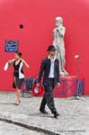 La Boca, Caminito, le départ du danseur argentin, Buenos Aires, Argentine.