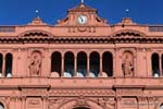 Façade et horloge, Plaza de Mayo Casa Rosada, Buenos Aires, Argentine.