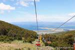 Panorama depuis le télésiège, descente en télésiège du glacier Martial, Ushuaia, Argentine.