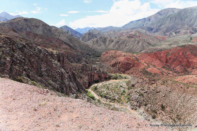 Torrent en serpent, Cuesta Miranda, Ruta 40 entre Villa Union et Chilecito - Argentine