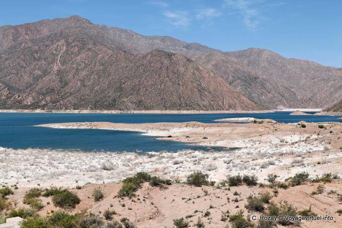 Panorama côté barrage, Ruta 7, Lago Potrerillos - Argentine