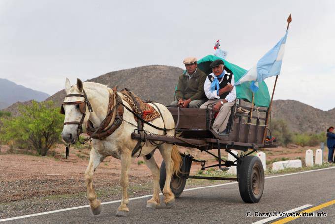 Chariot à deux roues, Ruta 40 après Chilecito - Argentine