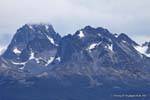 Vue des Montes Sampaio, île Hoste au Chili, Parque Nacional Tierra del Fuego, Ushuaia, Argentine.