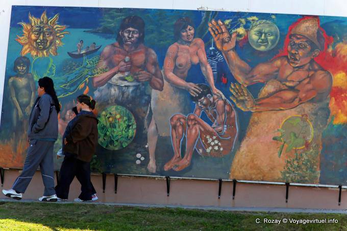 Peinture sur le mur de l'hôpital, Ushuaia - Argentine