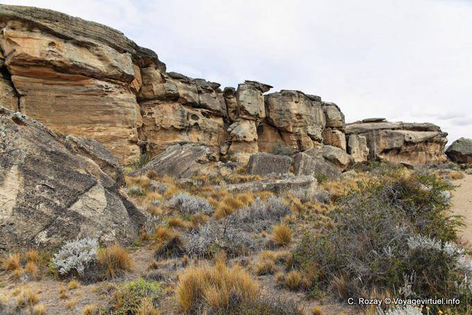 Panoramique sur la falaise, pointe Walichu - Argentine