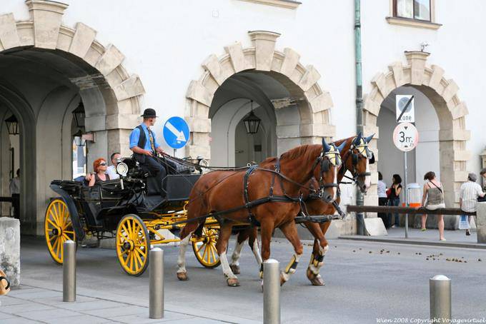 Hofburg, arrivée en calèche - Vienne - Autriche