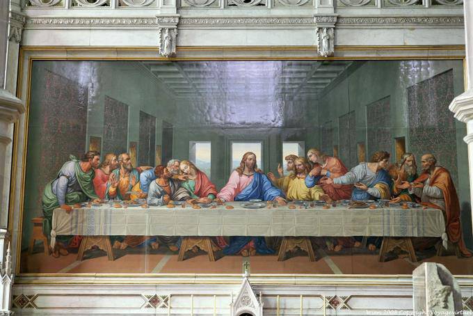 Minoritenkirche, la Cène, Giacomo Raffaelli, Mosaïque 1807-1811 - Vienne - Autriche