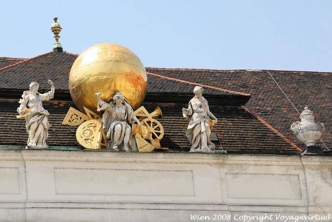 National Bibliothek, Gaia supportant le globe terrestre - Vienne - Autriche