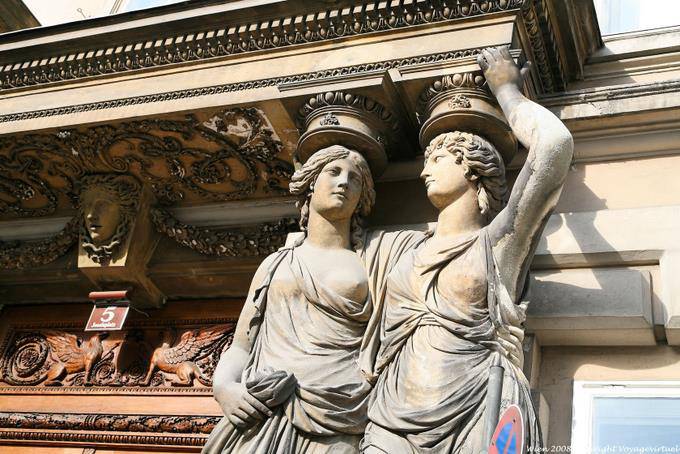 Palais Pallavicini, Josefsplatz, Zoom Prunkvolle Portal - Vienne - Autriche