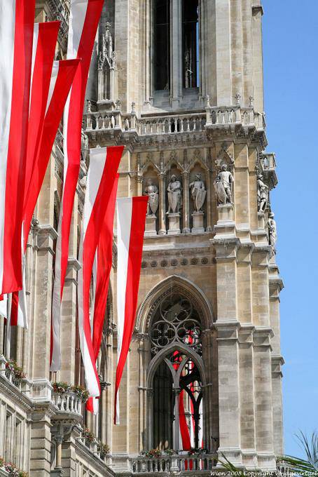 Wiener Rathaus, Beffroi détail - Vienne - Autriche