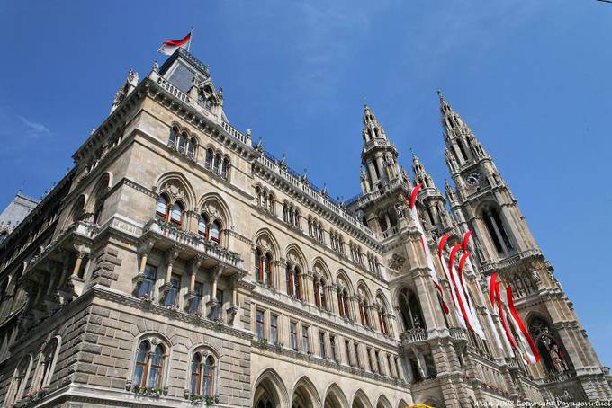 Wiener Rathaus, panorama sur le Beffroi - Vienne - Autriche