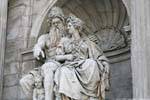 Albertina Platz, Albrecht Or Danubius Fountain en gros plan, Vienne - Autriche.