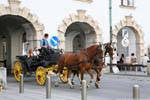 Hofburg, arrivée en calèche, Vienne - Autriche.