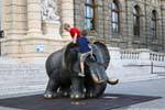 Naturhistoriches Museum, grimpette sur éléphant, Vienne - Autriche.