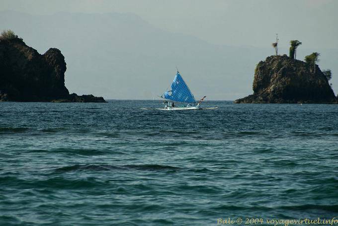 Bateau entre Gili Tepekong et Gili Biaha Candidasa - Bali