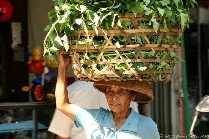 Port de panier sur tête, Gianyar - Bali