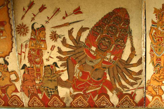 Genre de Shiva, Peinture murale Klungkung - Bali