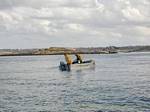 A la pêche dans la baie de Morlaix, Bretagne, France.