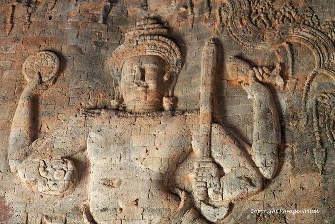 Vishnou sur l'océan, Prasat Kravan, Angkor, Cambodge