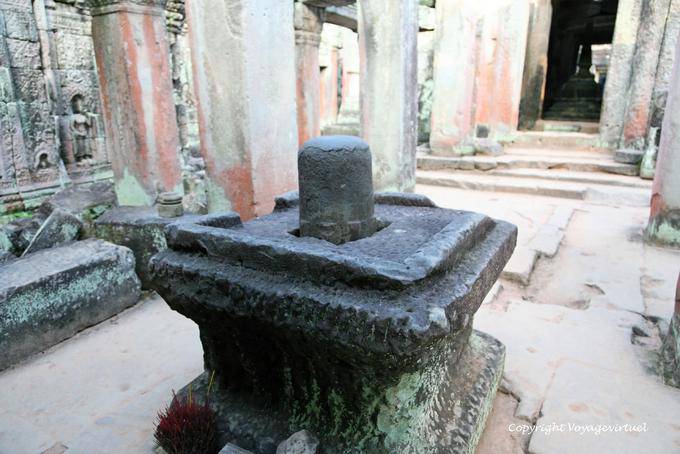 Autel bouddhique du sanctuaire Preah Khan, Angkor, Cambodge