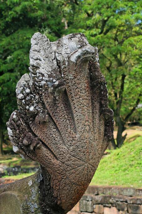 Naga à têtes multiples, Terrasse du Roi Lépreux, Angkor Thom, Angkor, Cambodge