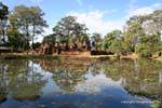 Banteay Srei, vue générale de la 2e enceinte depuis les douves, Cambodge.