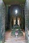 Intérieur d'un sanctuaire,Preah Khan, Cambodge.
