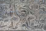 Kaurava contre les Pandava, fresque, bataille de Kurukshetra, Angkor Wat, Cambodge.