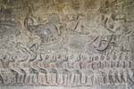 Bhima sur son éléphant de guerre à palanquin, bas-relief, Angkor Wat, Cambodge.