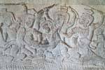 Malheur aux vaincus, fragment guerrier en bas-relief, Angkor Wat, Cambodge.