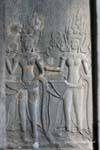 Couple d'apsaras en bas-relief, Angkor Vat, Cambodge.