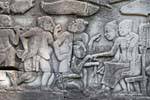 Bas-relief le marché Bayon Angkor-Thom, Cambodge.